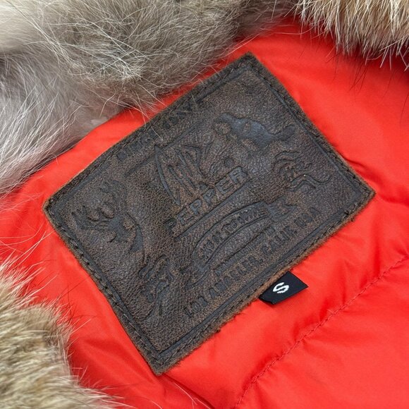 Women’s Chip Pepper jacket leather white/w brown trim fur collar 2000s - Picture 2 of 8